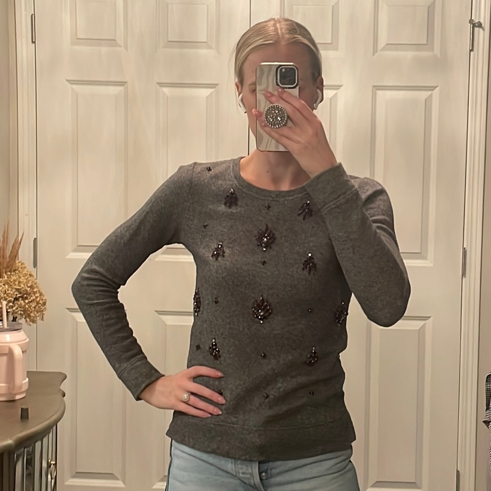 Embellished crewneck sweater